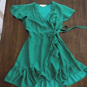 Green polka dot dress from Nordstrom. Size small
